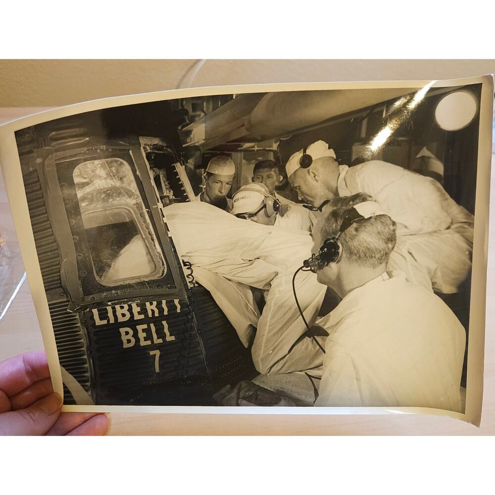 Vintage NASA Liberty Bell 7 Capsule Mercury Spacecraft Black & White Photograph